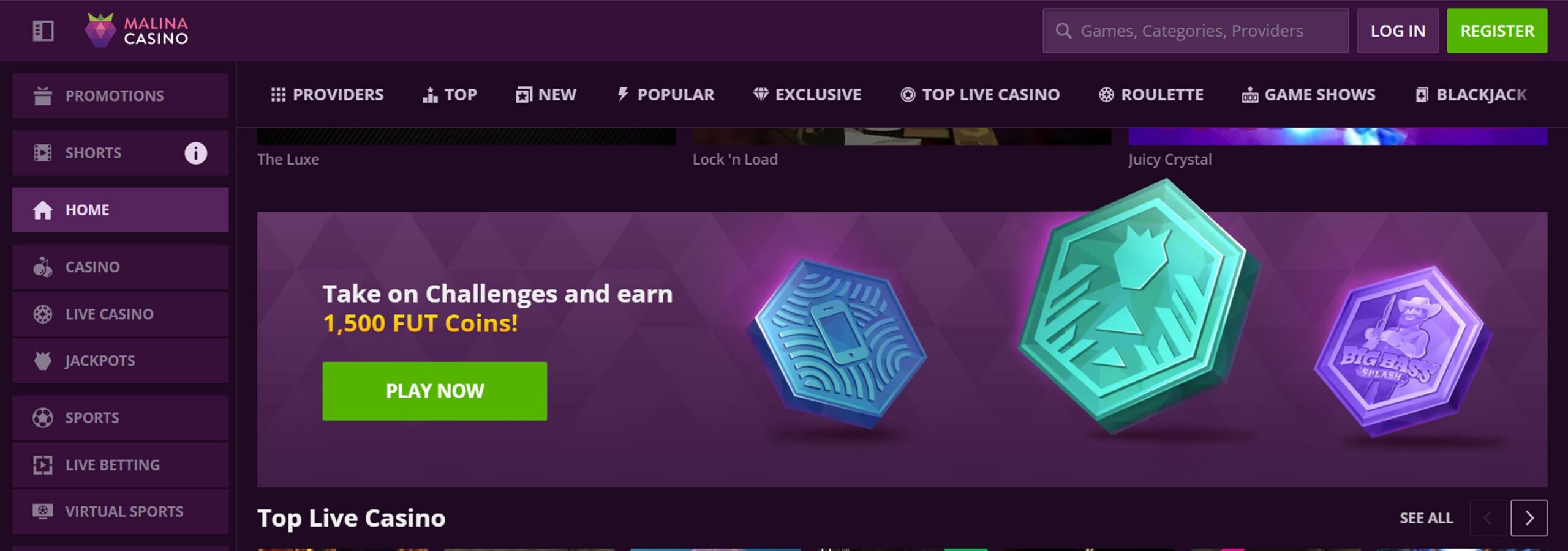 Malina Casino Home